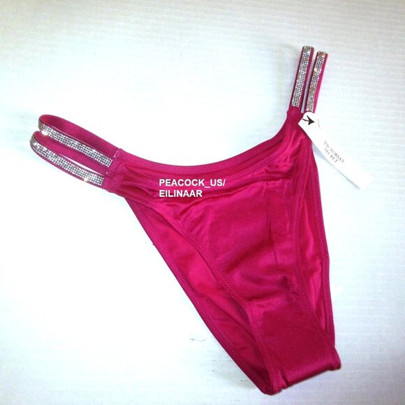 M/M Victoria Secret Shine Strap Logo Triangle Top & Brazilian Bikini Bottom Set - Picture 3 of 10